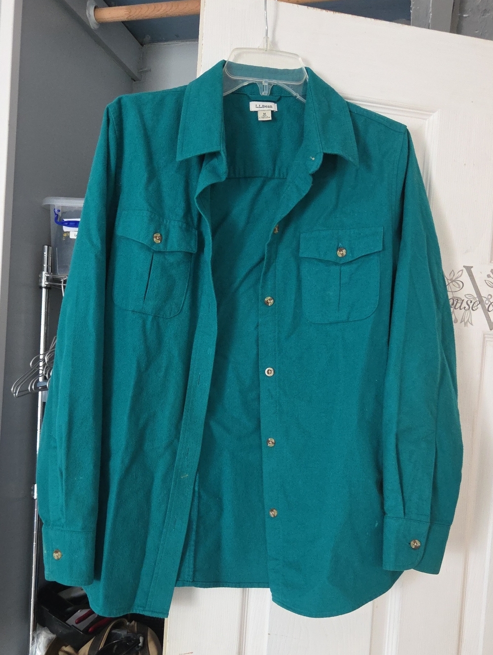L.L. Bean Men's Teal Green Button-Front Shirt Jacket